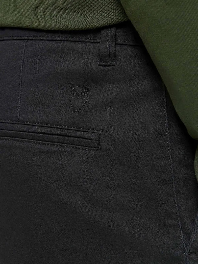 KNOWLEDGE COTTON APPAREL Luca Slim Twill Chino Pants black jet