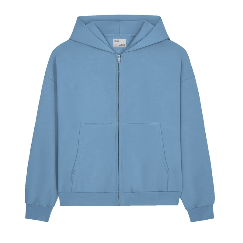 COLORFUL STANDARD Organic Oversized Zip Hood seaside blue