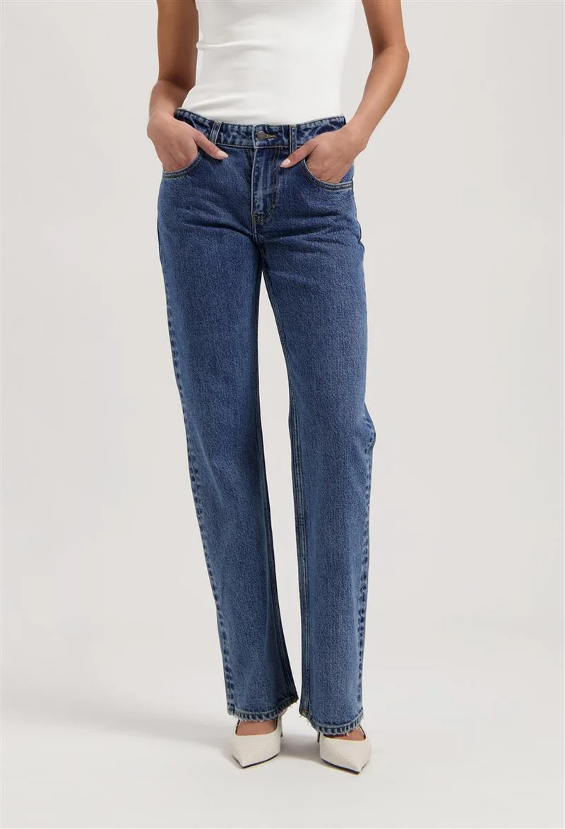 MUD JEANS Carry Mid Straight stone vintage