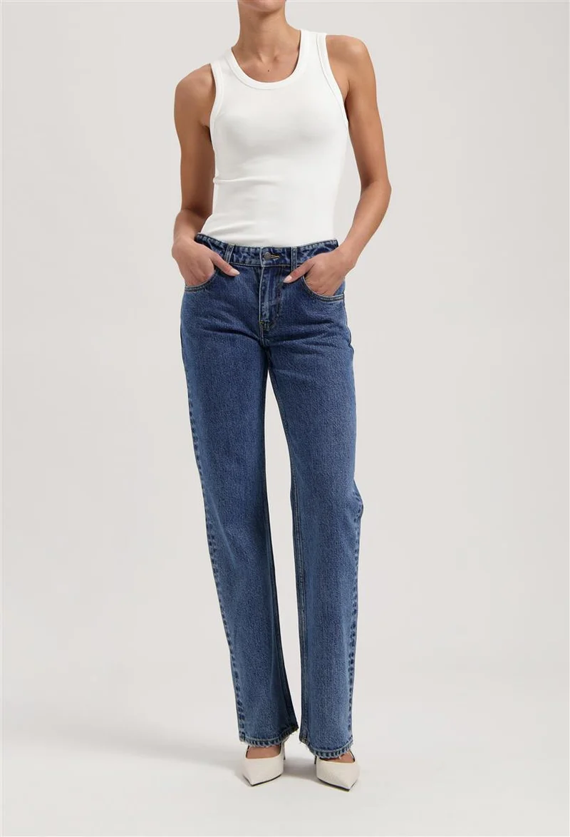 MUD JEANS Carry Mid Straight stone vintage
