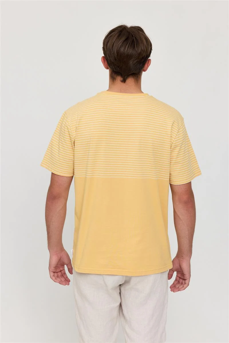 MAZINE Halfway Striped T banana-offwhite