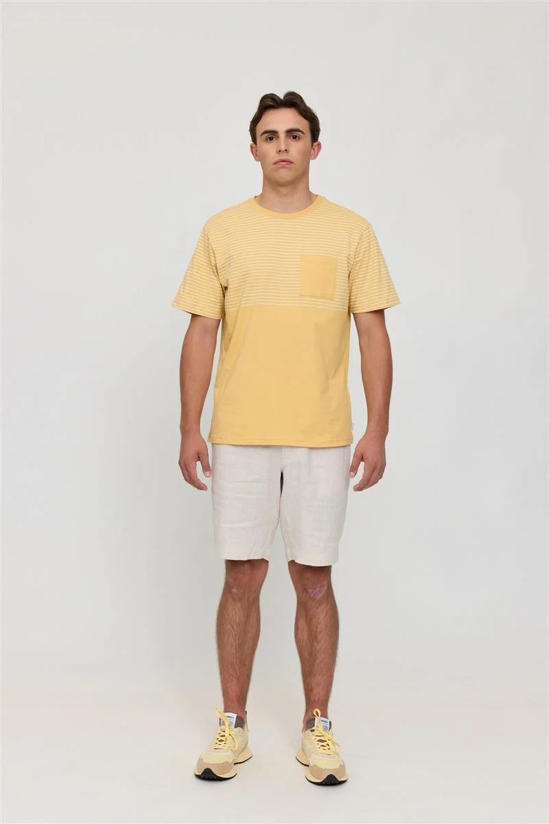 MAZINE Halfway Striped T banana-offwhite