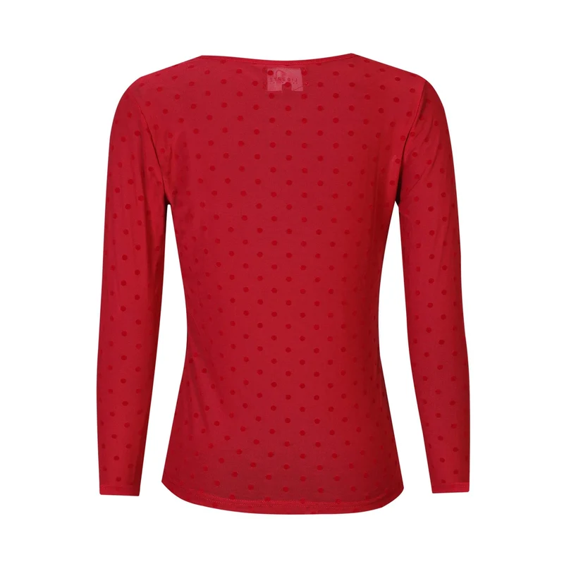 Liberte - Mesh Ls Tshirt, Dot 22069 - Dark Rasberry Medium Dot