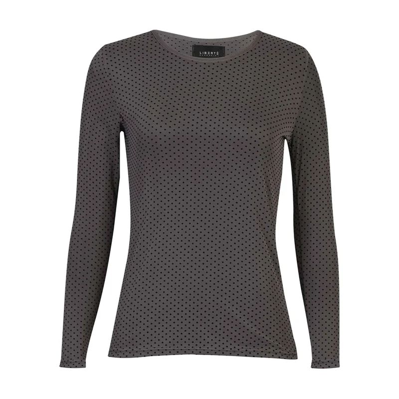Liberte - Mesh Ls Tshirt, Dot 22069 - Dark Grey Medium Dot
