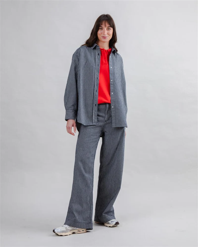 BRAVA Denim Stripes Straight Leg Pants