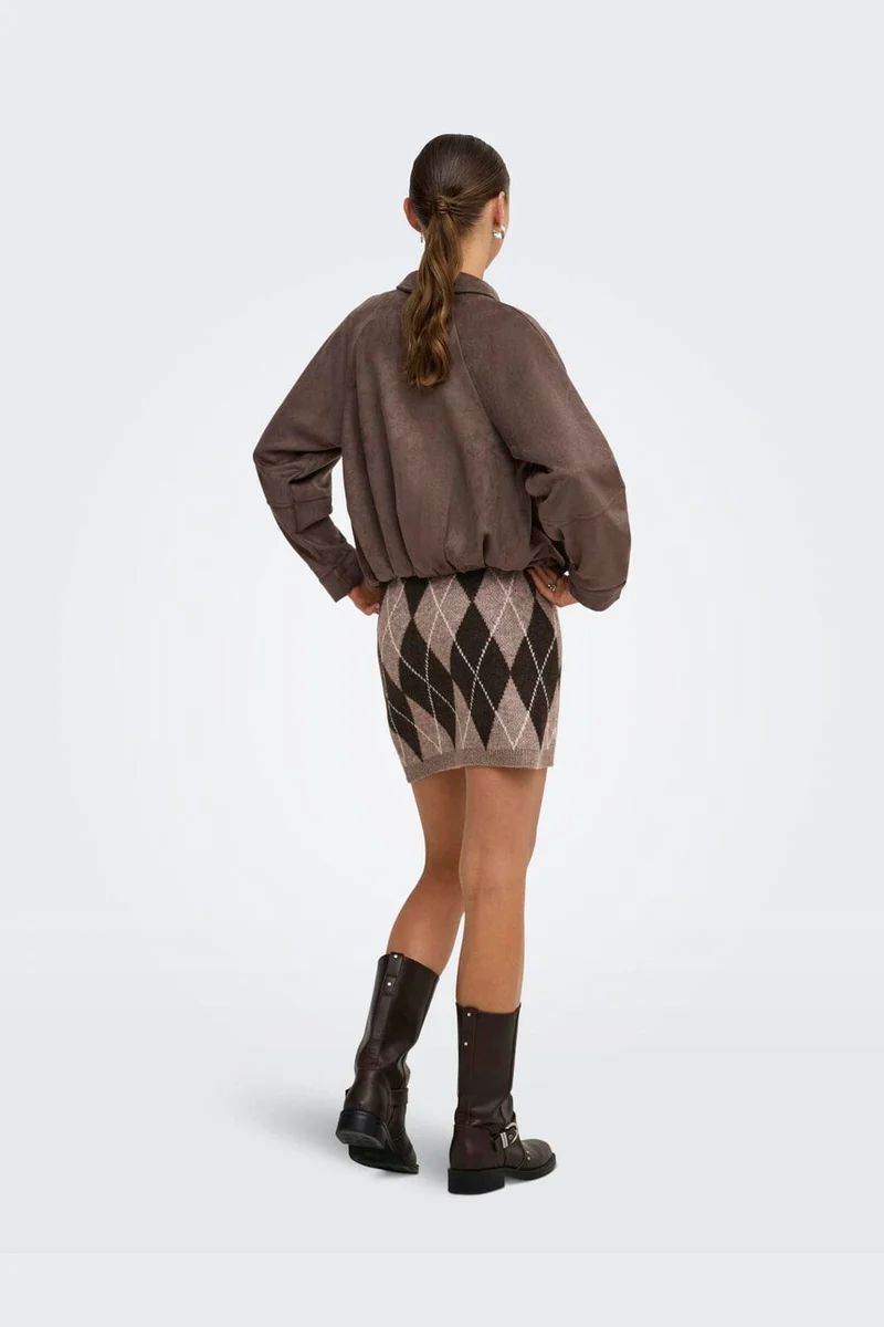 JDY - Jdybianka Skirt Knt - 5135642 Chocolate Torte Argyle