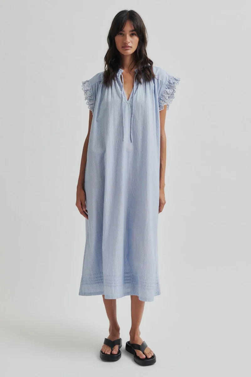 Second Female - Laure Dress 59715 - Light Blue Stripe 5039
