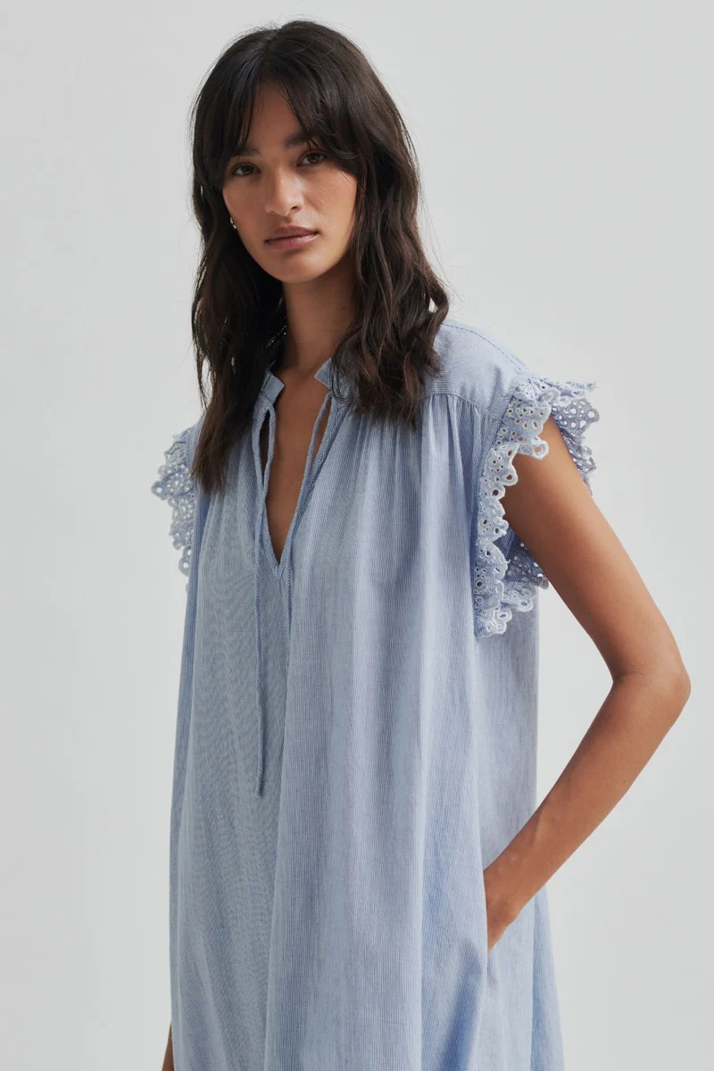 Second Female - Laure Dress 59715 - Light Blue Stripe 5039