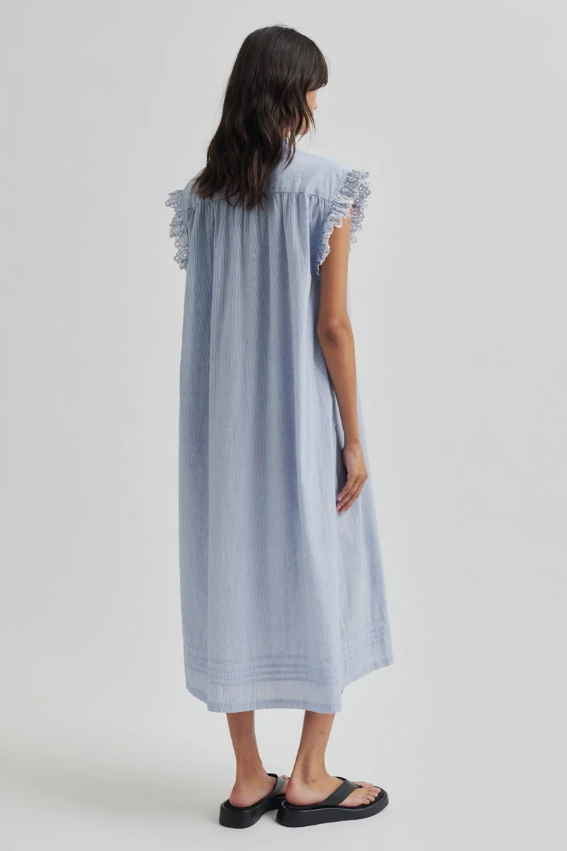 Second Female - Laure Dress 59715 - Light Blue Stripe 5039