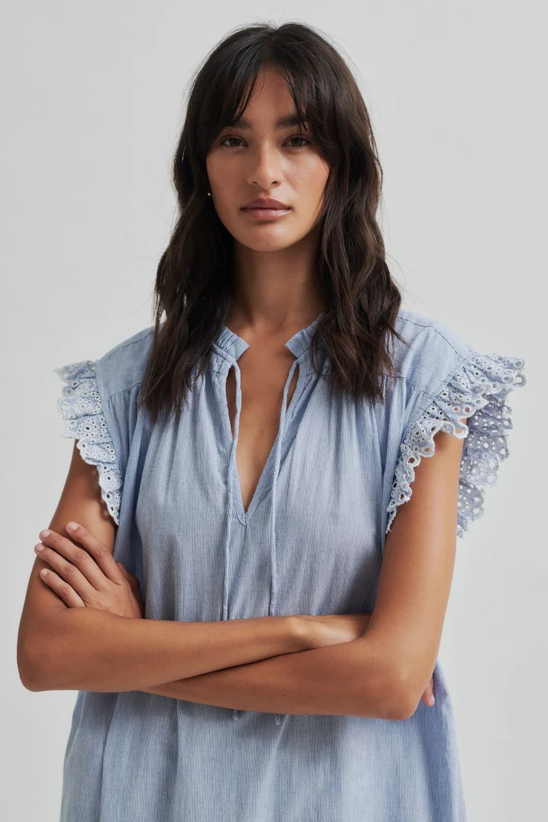 Second Female - Laure Dress 59715 - Light Blue Stripe 5039