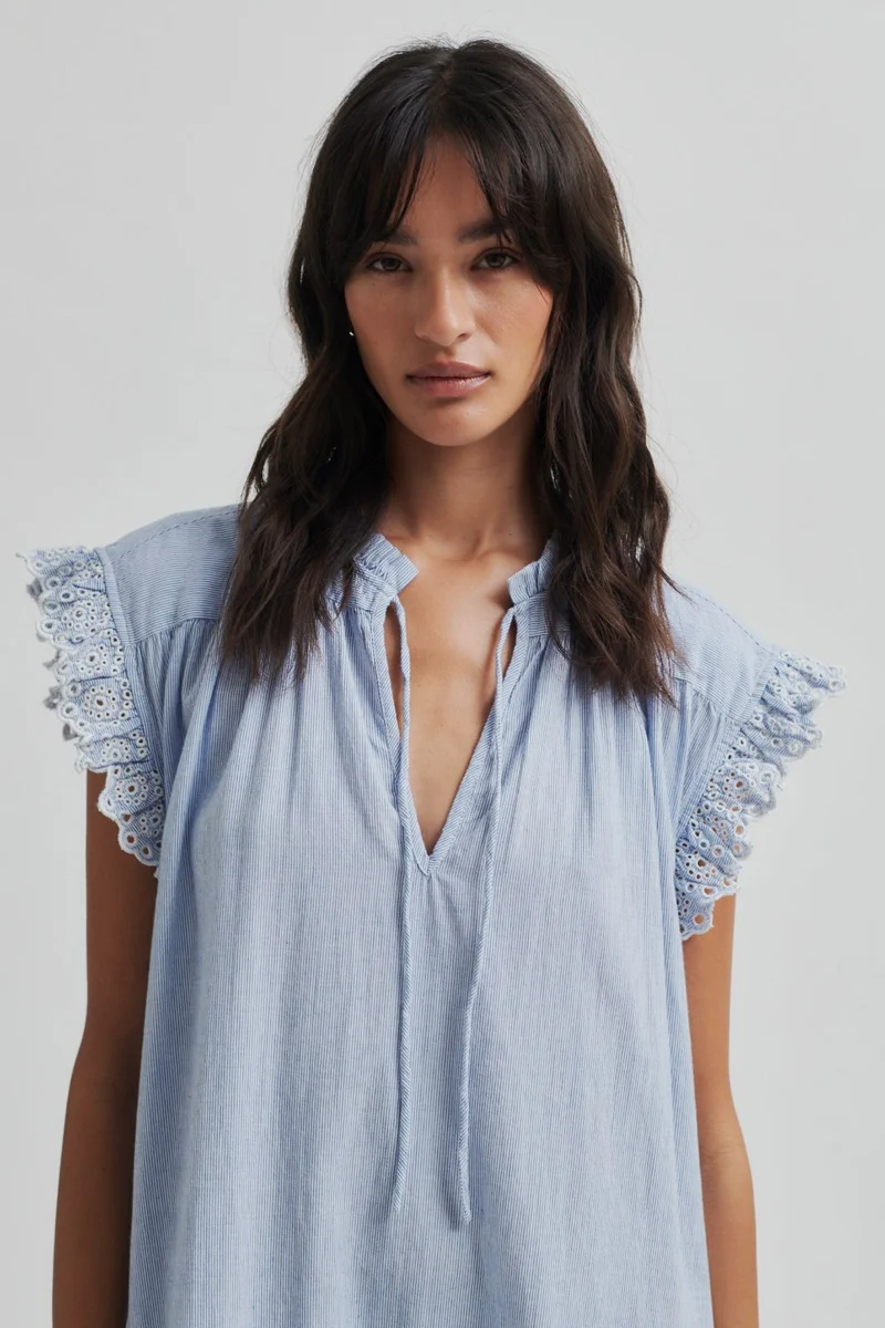 Second Female - Laure Dress 59715 - Light Blue Stripe 5039