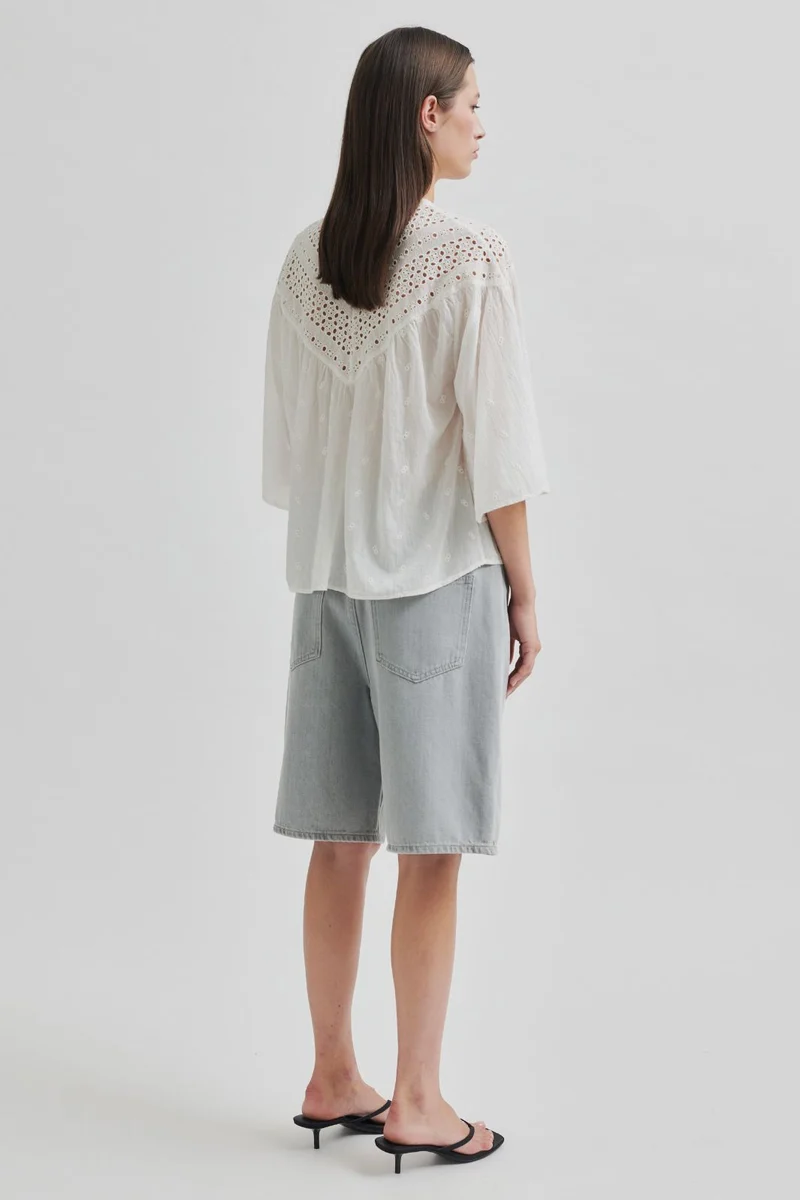 Second Female - Esso Bermuda Shorts 59780 - Light Grey Denim 7035