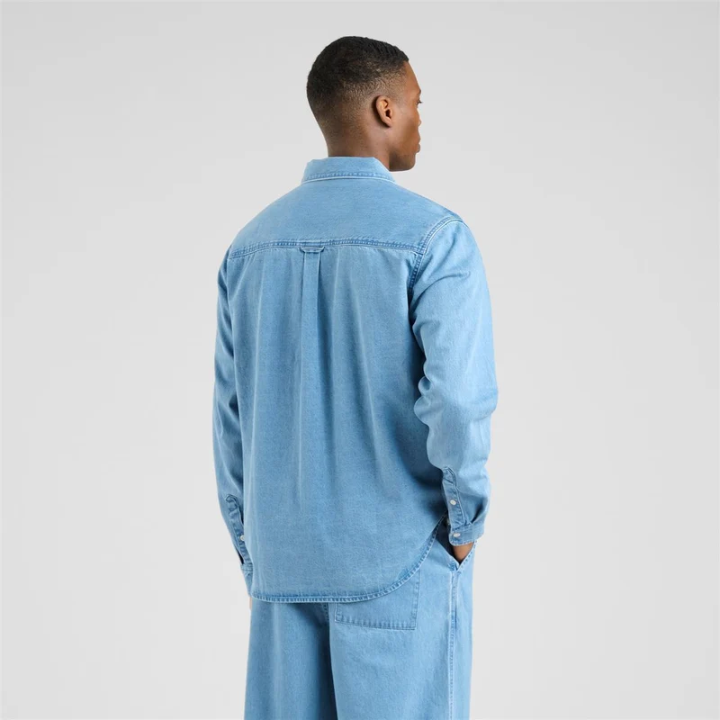 DEDICATED Shirt Lunnevik Denim Light Blue