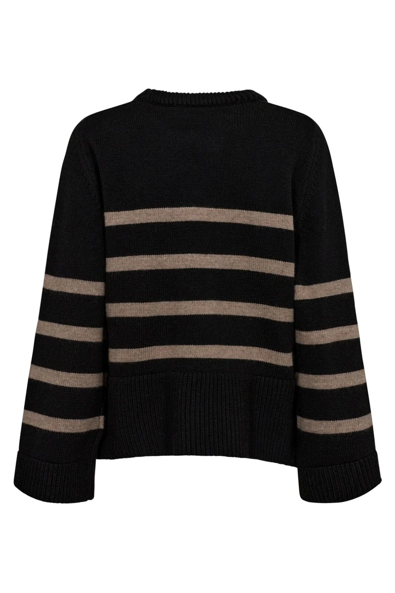 Co´couture - Majacc O-Button Stripe Knit 32148 - 96 Black