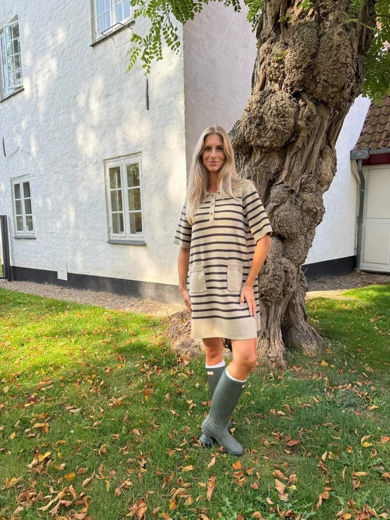 BYIC x Molly&My - Sific Knit Dress H097-3 - Brown Stripes
