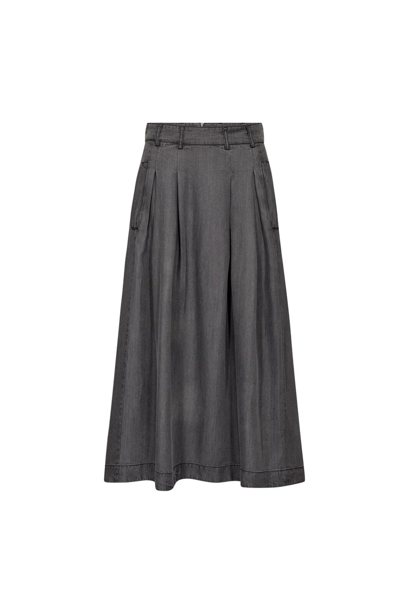 Co´Couture - Anyacc Denim Pleat Skirt 34181 - 139 - Mid Grey