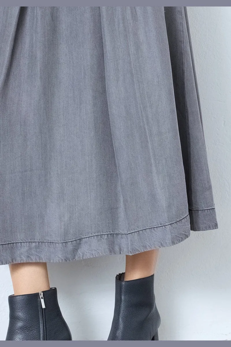 Co´Couture - Anyacc Denim Pleat Skirt 34181 - 139 - Mid Grey