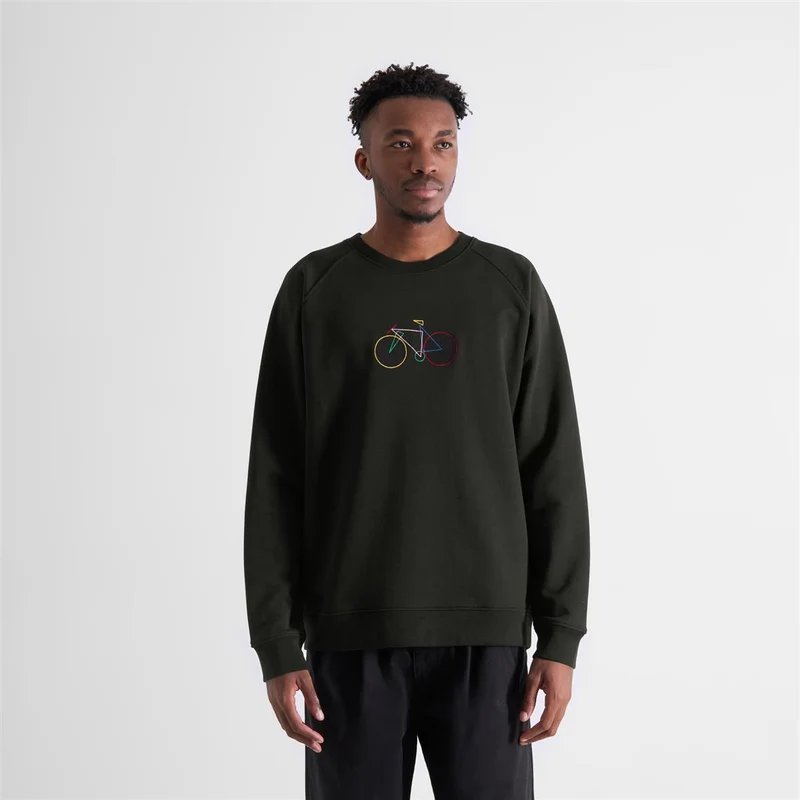 DEDICATED Sweatshirt Malmoe Paper Cut Bike Black