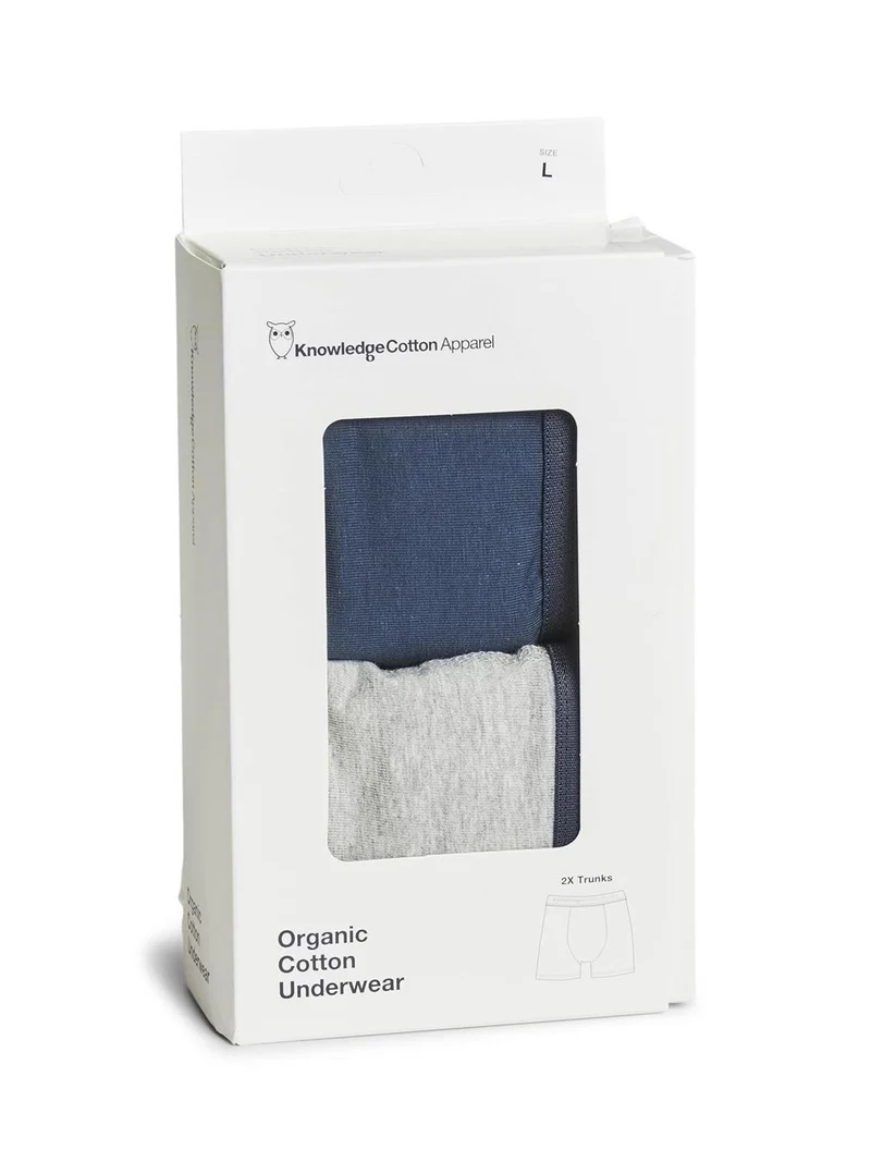Knowledge Cotton Apparel 2 Pack Boxer Briefs grey melange