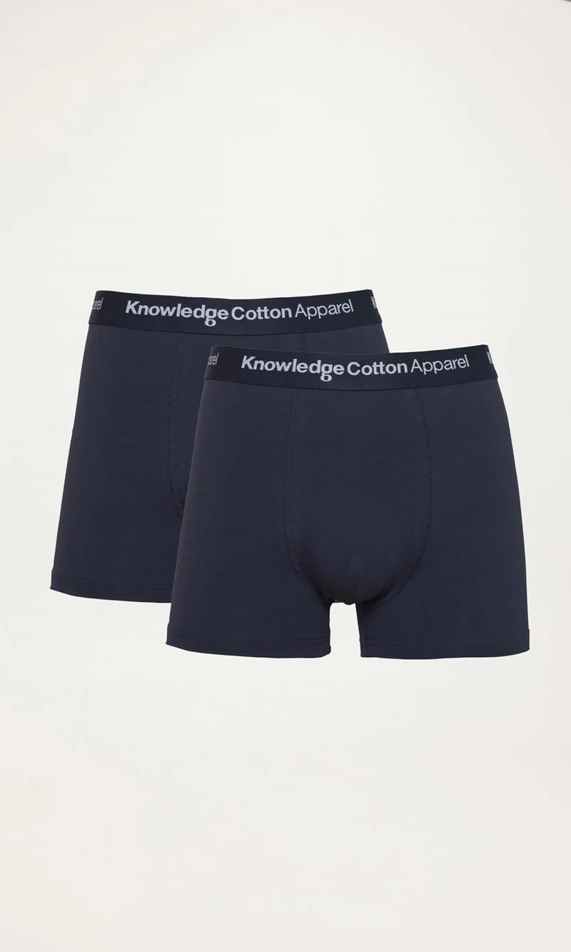 Knowledge Cotton Apparel 2 Pack Boxer Briefs total eclipse