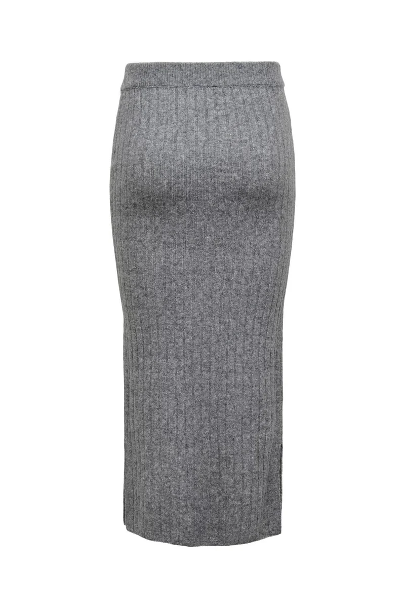 Only - Onljeanett Life Rib Long Skirt Cc Knt - 4774521 Medium Grey Melange