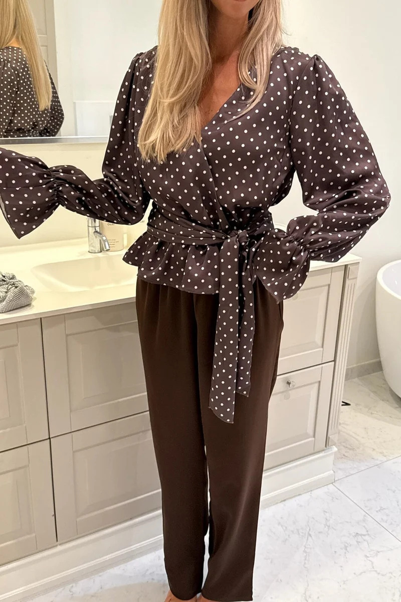 BYIC - Freyaic Shirt A2591 - Brown W Dots