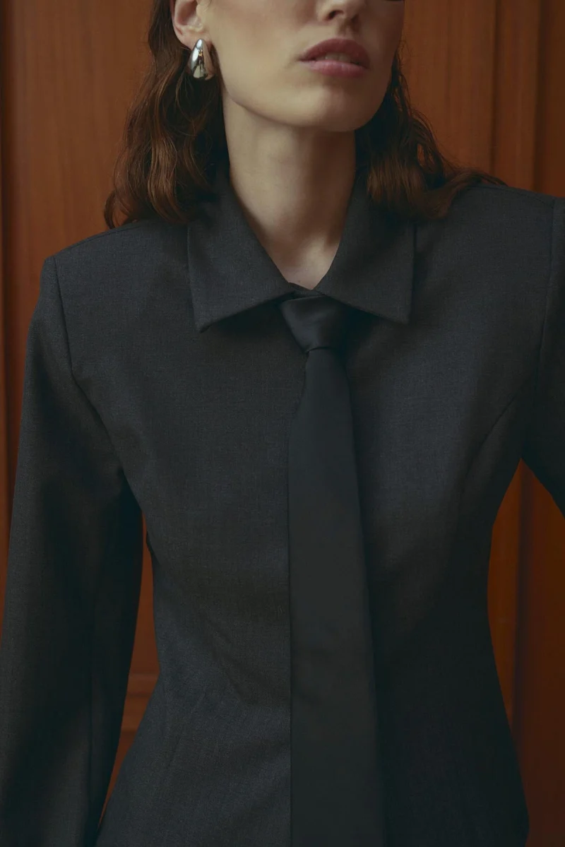 Noella - N-Maelle Shirt 16150005 - 1487 - Grey Herringbone