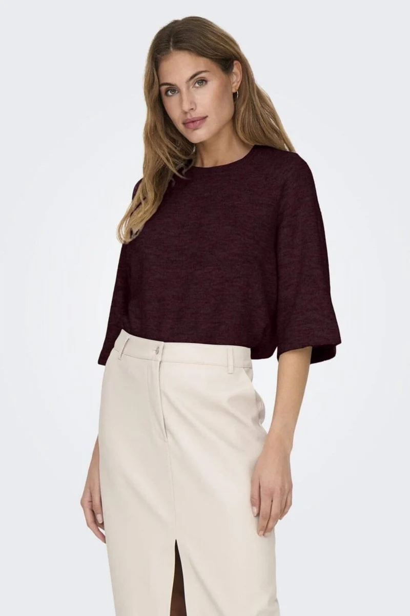 Only - Onlsimoni 3/4 Pullover Knt - 4854434 Port Royale Melange