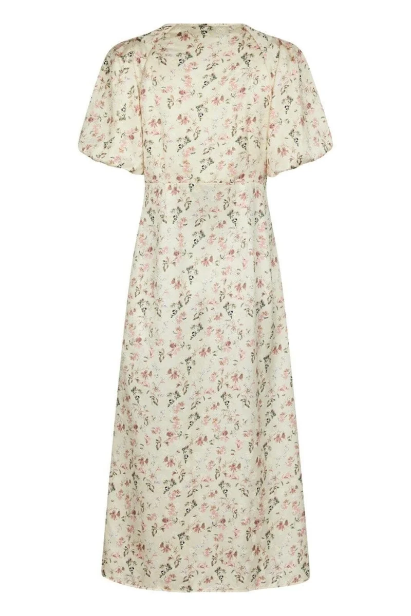 Neo Noir - Illana Flower Print Dress 165121 - 122 - Creme