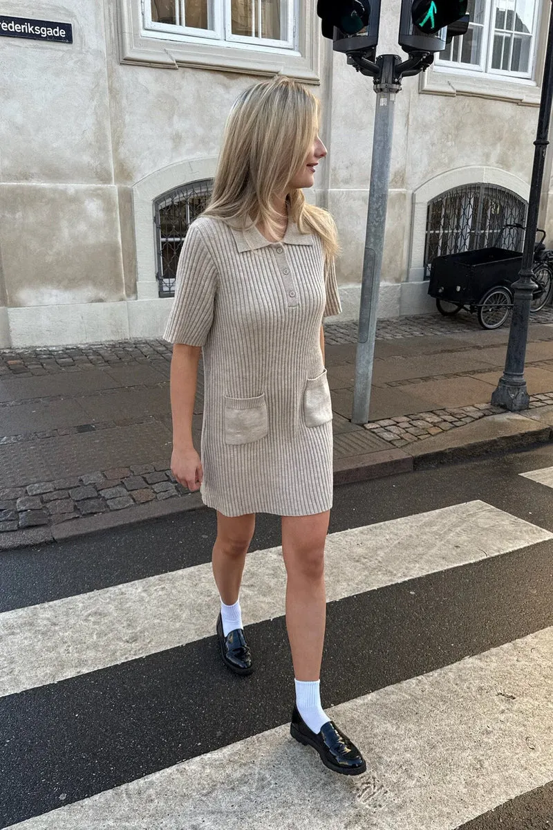 BYIC - Sific Knit Dress 1198 - Ribbed Beige