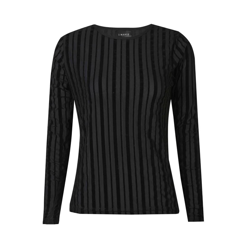 Liberte - Mesh Ls Tshirt, Flock 22081 - Black Stripe