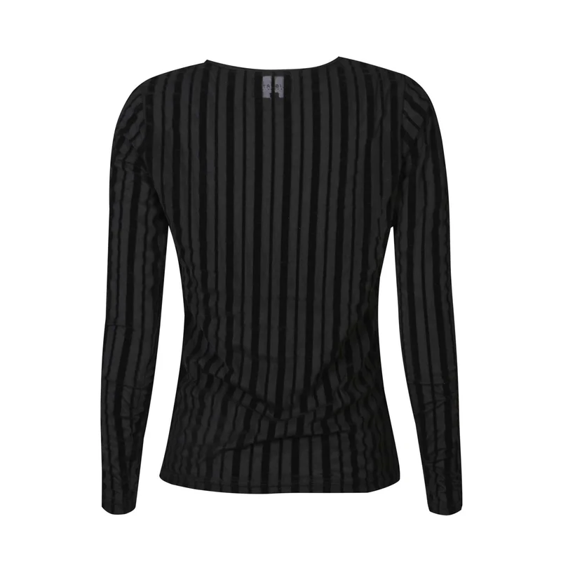 Liberte - Mesh Ls Tshirt, Flock 22081 - Black Stripe