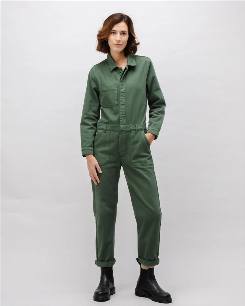 BRAVA Cotton Twill Boiler Suit Green