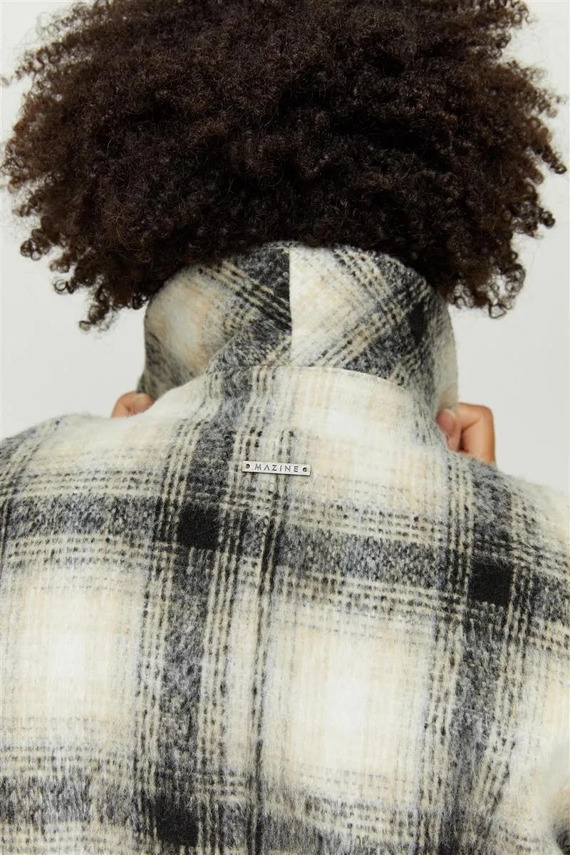 MAZINE Laven Vegan Wool Coat beige-black-checked
