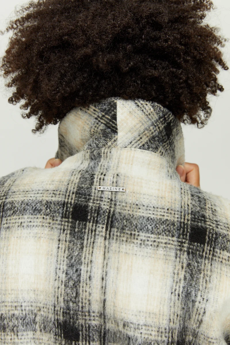MAZINE Laven Vegan Wool Coat beige-black-checked