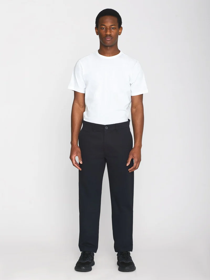 KNOWLEDGE COTTON APPAREL Chuck Regular Chino Twill Pants black jet