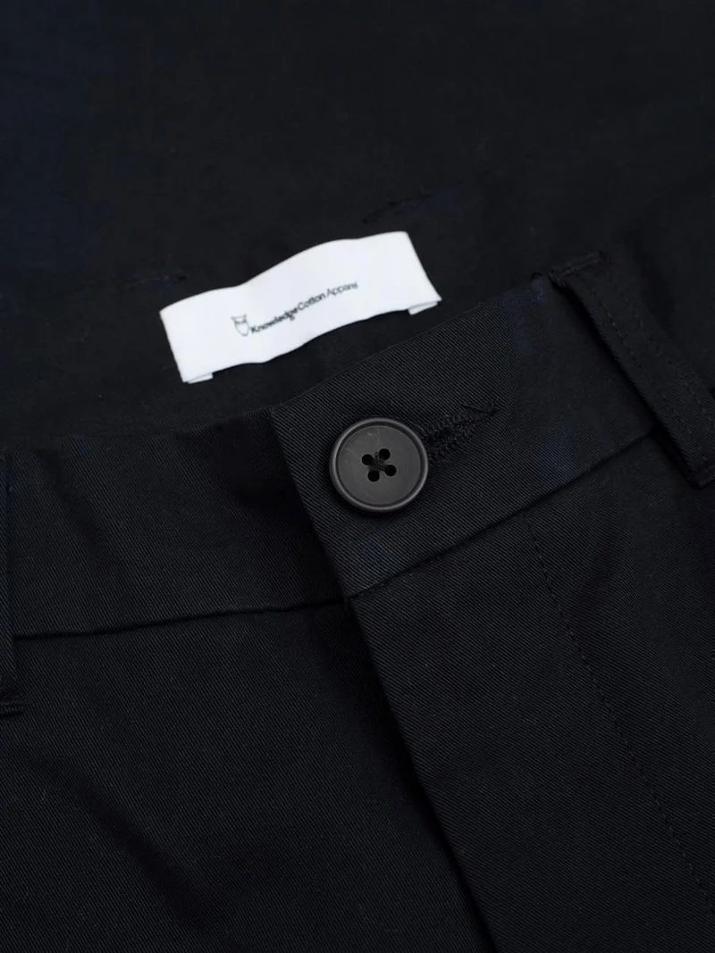 KNOWLEDGE COTTON APPAREL Chuck Regular Chino Twill Pants black jet
