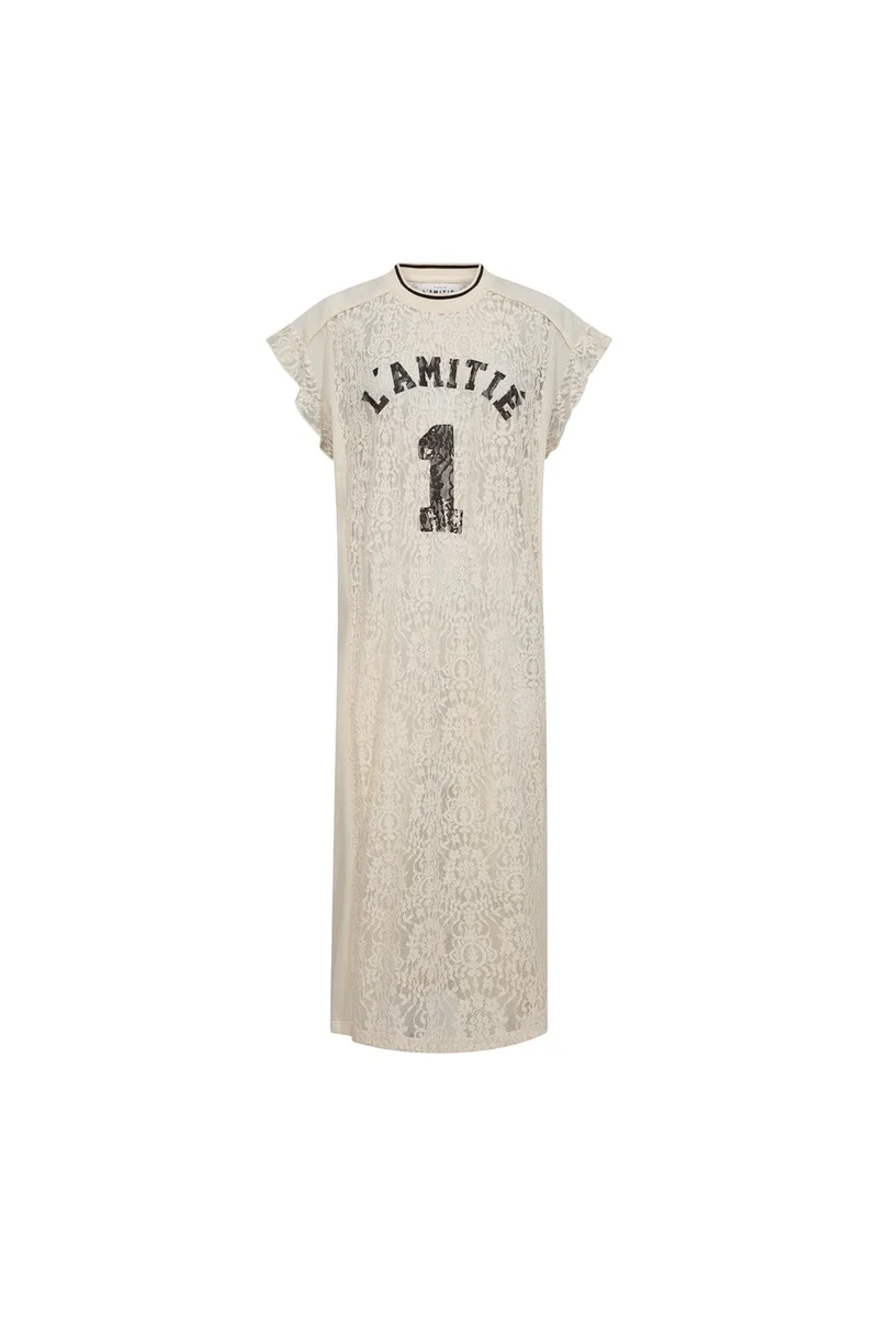 Haute L'Amitié - Lace Football Frill Dress HL10132 - Pearl