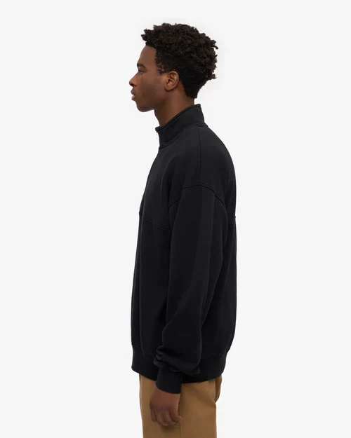 COLORFUL STANDARD Organic Quarter Zip deep black