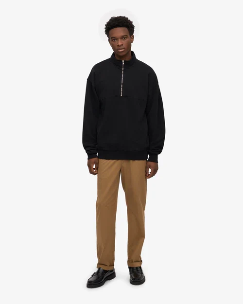 COLORFUL STANDARD Organic Quarter Zip deep black