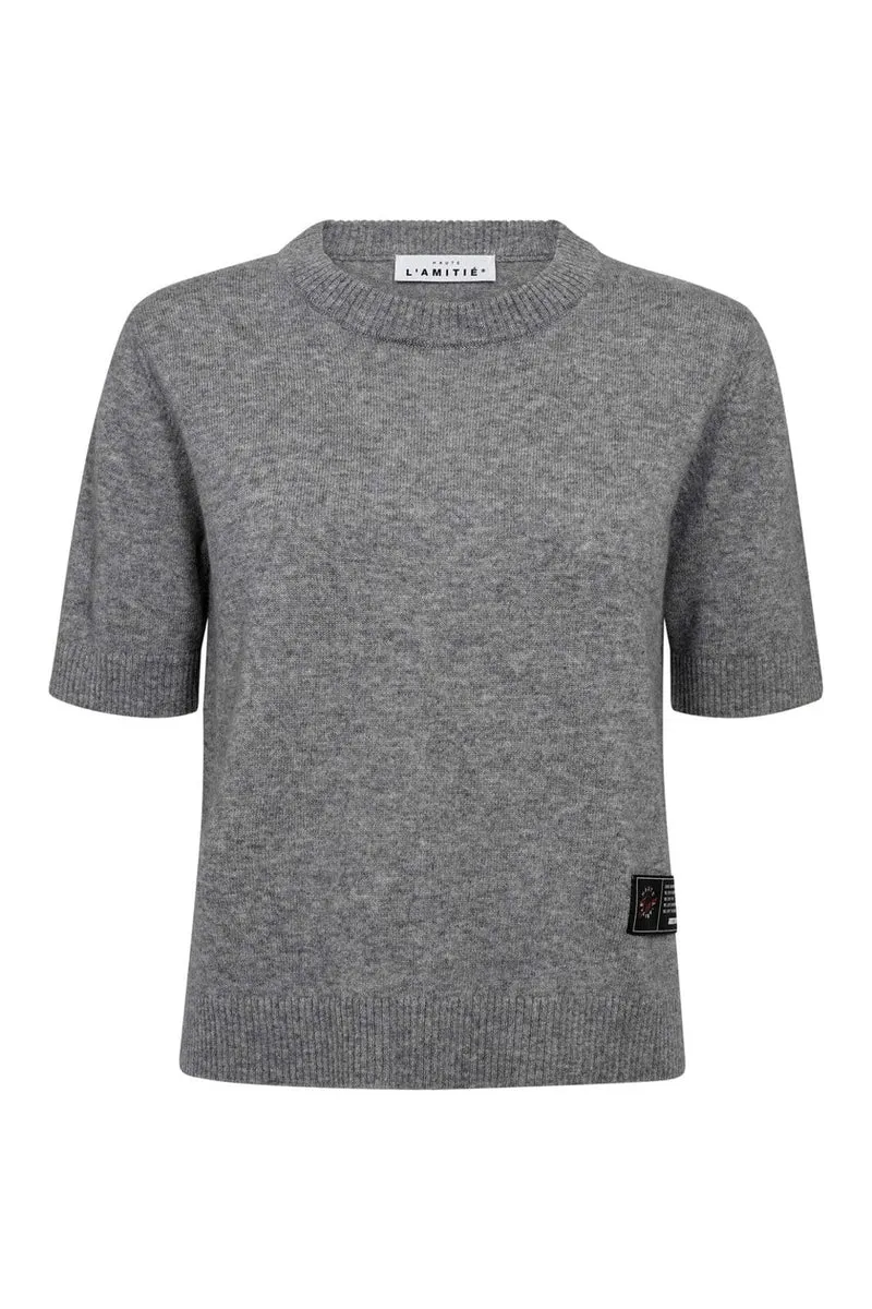 Haute L'Amitié - Cash Ss O-Neck Hl10197 - Light Grey Melange