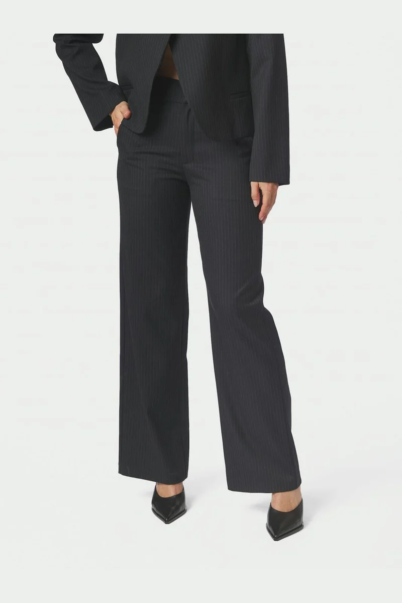 Neo Noir - Nathalie Slim Pinstripe Pants 170346 - 702 - Dark Navy