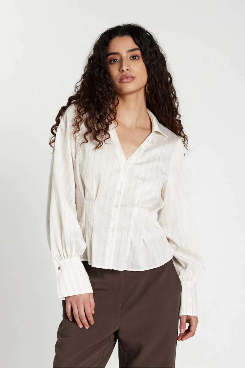 Bruuns Bazaar - Coccobbviona Shirt BBW5012 - Snow White With Black Stripe