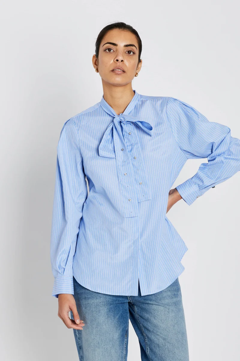 Bruuns Bazaar - Borassusbbelza Shirt BBW4890 - Light Blue Stripe