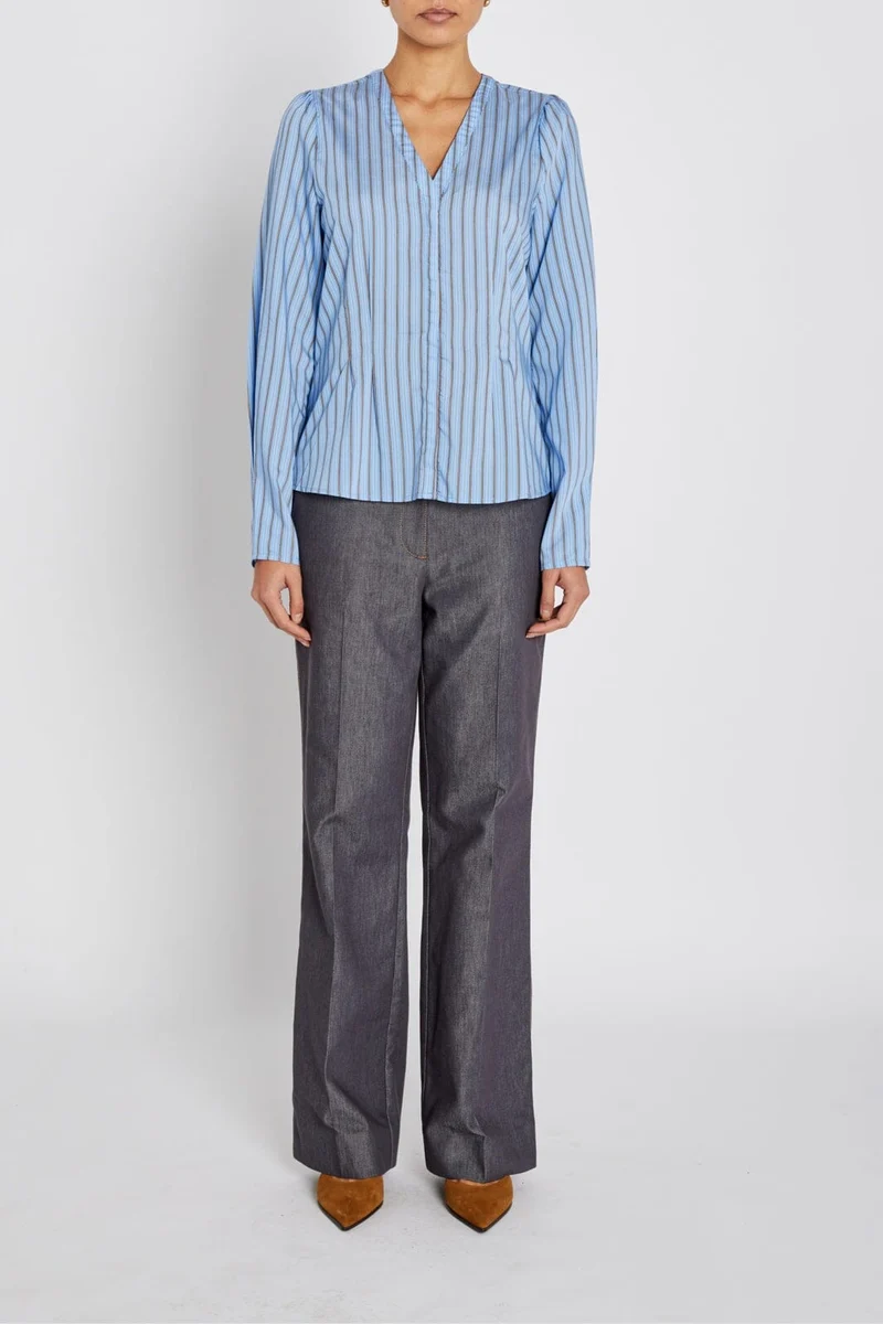Bruuns Bazaar - Arengabbzea Shirt BBW4879 - Sky Blue Stripe