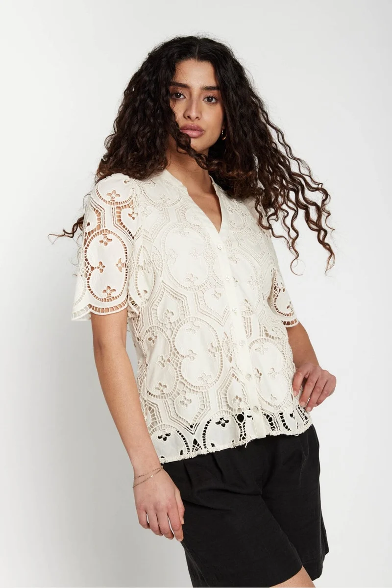 Bruuns Bazaar - Raveneabburesa Shirt BBW5030 - Vanilla Ice